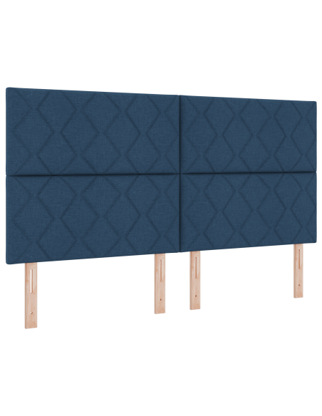Letto a doghe  con materasso Blu 180x200 cm in tessuto