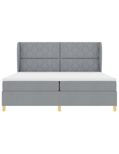 Letto con molle e materasso Grigio Scuro 90x190 cm Tessuto 2