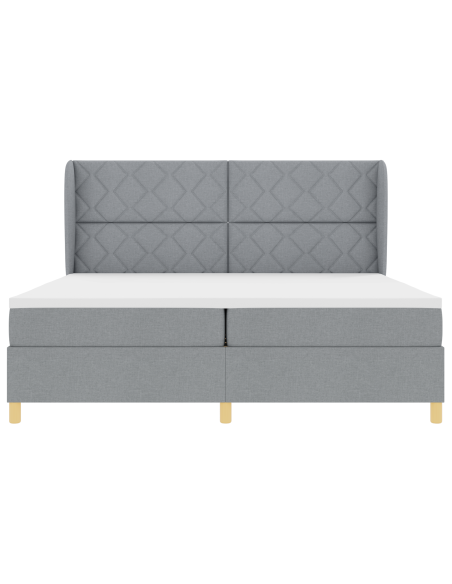 Letto a Box Spring con Materasso Grigio Chiaro 200x200 cm Tessuto