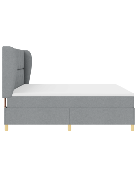 Letto a Box Spring con Materasso Grigio Chiaro 200x200 cm Tessuto