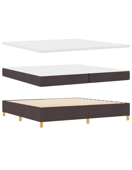 Letto Box Spring con Materasso Marrone Scuro 200x200 cm Tessuto