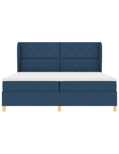 Letto con molle e materasso Grigio Scuro 90x190 cm Tessuto Blu