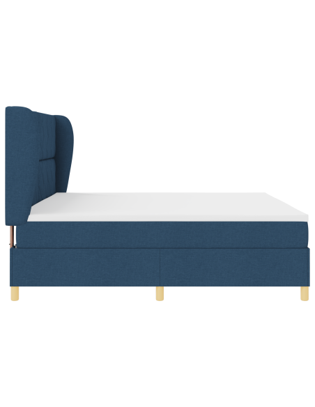 Letto a Box Spring  con Materasso - Blu, 200x200 cm, Tessuto