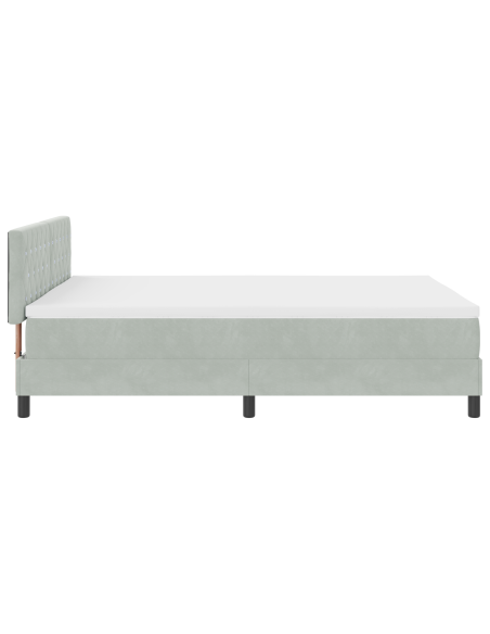 Letto con Rete A Molla e Materasso & Luce LED Grigio Chiaro 140x200 cm Velluto