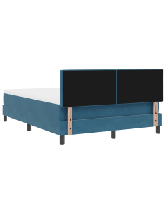 Letto a Sorgente LED con led Blu Scuro 140 x 190 cm Velluto 2
