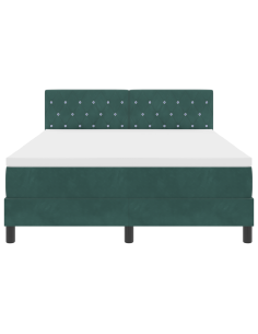 Letto a Sorgente LED con led Verde Scuro 140 x 190 cm Velluto 2