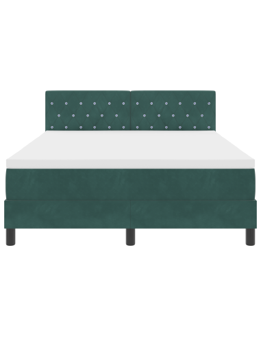 Letto a Sorgente LED con led Verde Scuro 140 x 190 cm Velluto