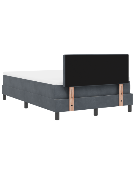 Letto con Rete e Materasso con LED Grigio Scuro 120x200 cm Velluto