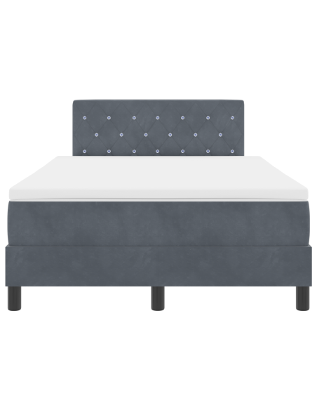 Letto a Sorgente LED con led Grigio scuro 120 x 200 cm Velluto