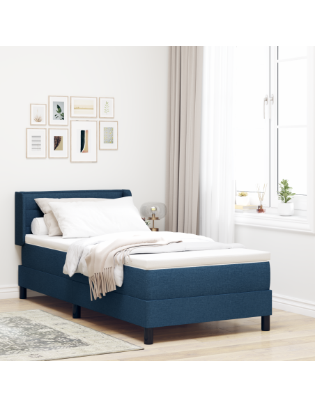 Letto a molle con materasso Blu 190 x 90 cm Poliestere