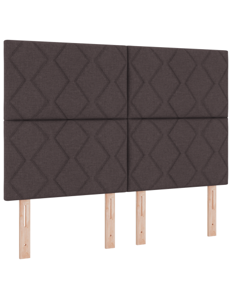 Letto Box Spring con Materasso  Marrone Scuro 140x200 cm Tessuto