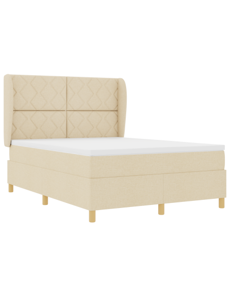 letto a sprung con materasso  crema 140x200 cm tessuto