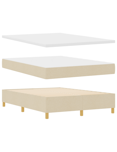 letto a sprung con materasso  crema 140x200 cm tessuto