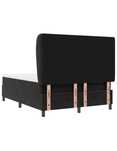 Letto a molle con materasso Nero 200 x 140 cm Poliestere