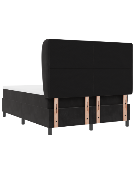 Letto a molle con materasso Nero 200 x 140 cm Poliestere