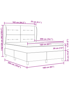 Letto a molle con materasso Rosa 200 x 160 cm Poliestere