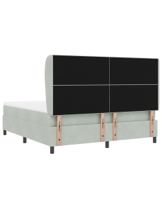 Letto a molle Grigio chiaro 200 x 180 cm Poliestere