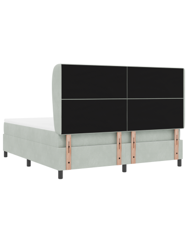 Letto a molle Grigio chiaro 200 x 180 cm Poliestere