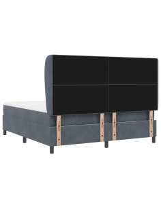 Letto a molle con testiera Grigio scuro 200 x 180 cm Poliestere