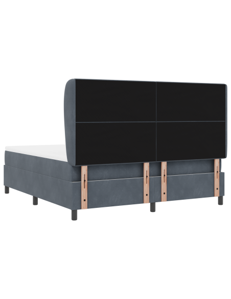 Letto a molle con testiera Grigio scuro 200 x 180 cm Poliestere