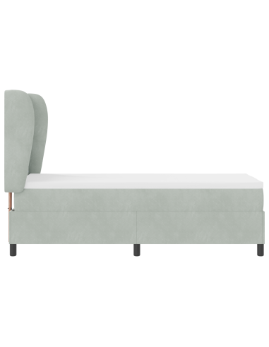 Letto a molle con testiera Grigio chiaro 200 x 80 cm Poliestere
