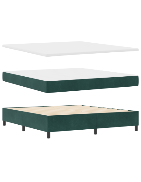 Letto a molle con materasso Verde Scuro 200 x 180 cm Poliestere