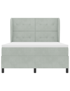 Letto a molle Grigio chiaro 200 x 140 cm Poliestere 2