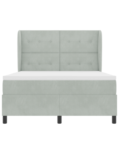 Letto a molle Grigio chiaro 200 x 140 cm Poliestere