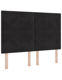 Letto a molle con materasso Nero 200 x 140 cm Poliestere 2