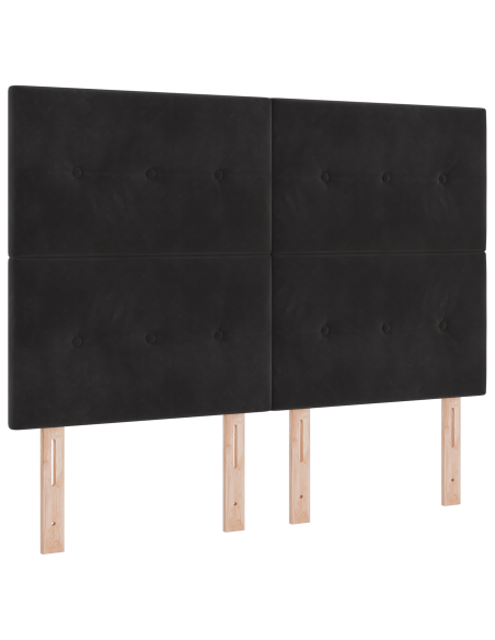 Letto a molle con materasso Nero 200 x 140 cm Poliestere