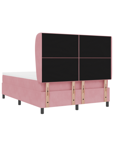 Letto a molle con materasso Rosa 200 x 140 cm Poliestere