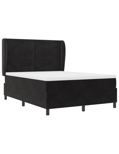 Letto a molle con materasso Nero 200 x 160 cm Poliestere