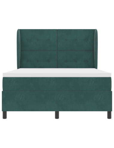 Letto a molle con materasso Verde Scuro 200 x 160 cm Poliestere