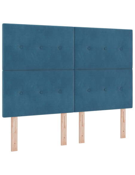 Letto a Box Spring con Materasso Blu Scuro 160x200 cm Velluto