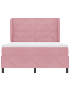 Letto a molle con materasso Rosa 200 x 160 cm Poliestere 2