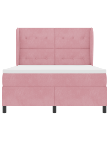 Letto a molle con materasso Rosa 200 x 160 cm Poliestere