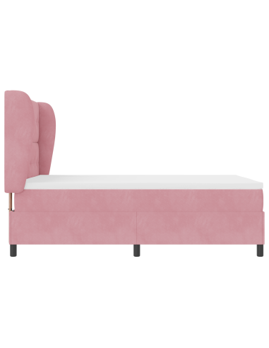 Letto a molle con materasso Rosa 200 x 160 cm Poliestere