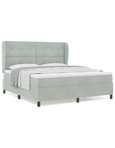 Letto a molle Grigio chiaro 200 x 180 cm Poliestere 2