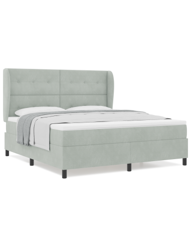 Letto a molle Grigio chiaro 200 x 180 cm Poliestere