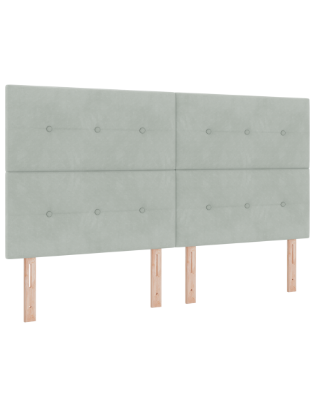 Letto Box Spring  con materasso Grigio chiaro 180x200 cm Velluto