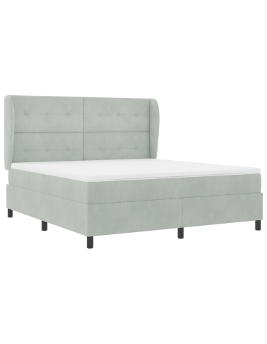 Letto a molle Grigio chiaro 200 x 180 cm Poliestere