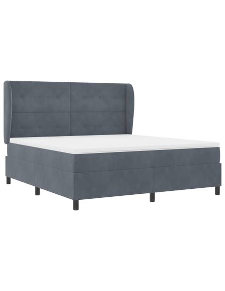 Letto a contenitore  con materasso Grigio scuro 180x200 cm Velluto