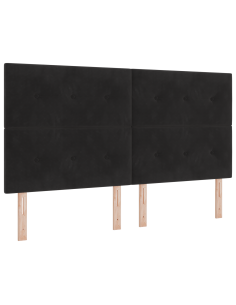 Letto a molle con materasso Nero 200 x 180 cm Poliestere 2