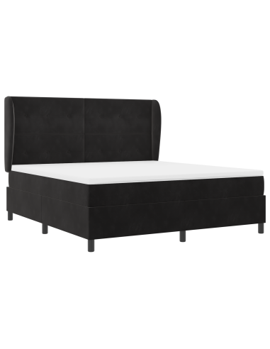 Letto a molle con materasso Nero 200 x 180 cm Poliestere