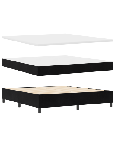 Letto a molle con materasso Nero 200 x 180 cm Poliestere