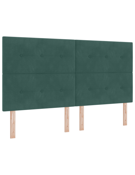 Letto con Doghe e Materasso Verde Scuro 180x200 cm Velluto