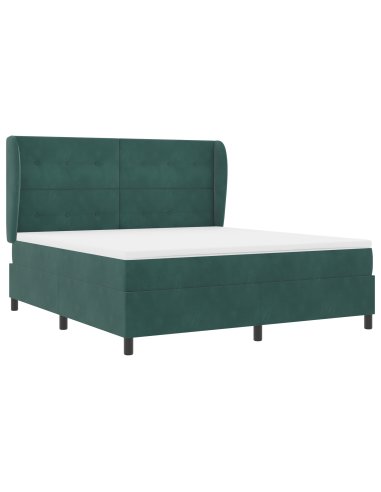 Letto a molle con materasso Verde Scuro 200 x 180 cm Poliestere