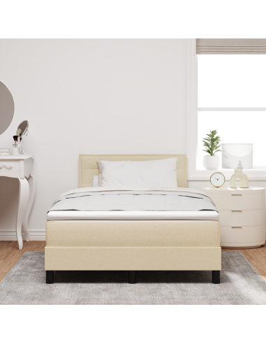 Letto a molle con materasso con led Crema 120 x 190 cm Tessuto