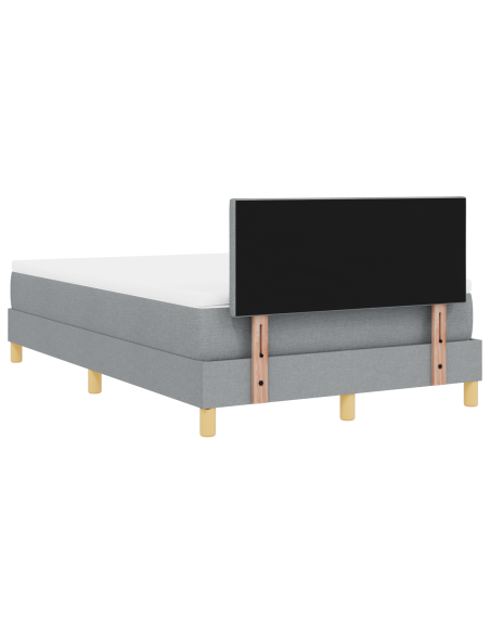 Letto a Rete con Materasso & Striscia LED Grigio Chiaro 120x200 cm Tessuto