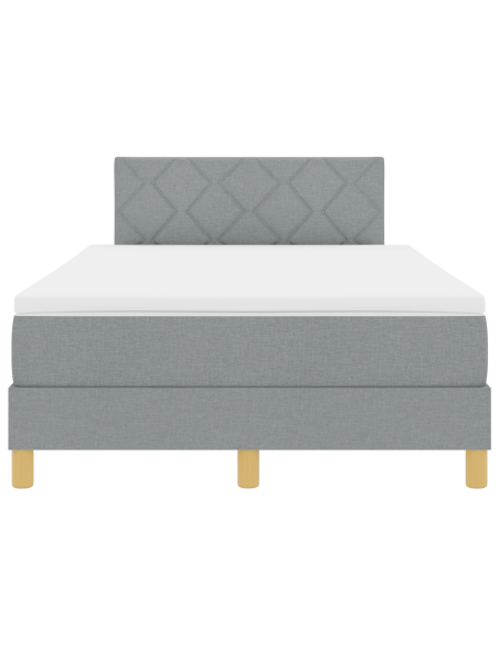 Letto a Rete con Materasso & Striscia LED Grigio Chiaro 120x200 cm Tessuto